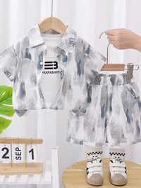 YK Kids Printed Pure Cotton Shirt & Short Clothing Set