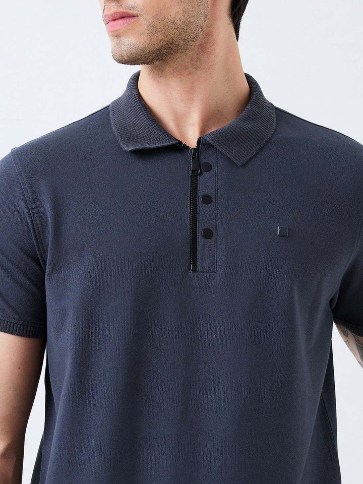 SPYKAR Men Solid Polo Collar Cotton Slim Fit T-shirt