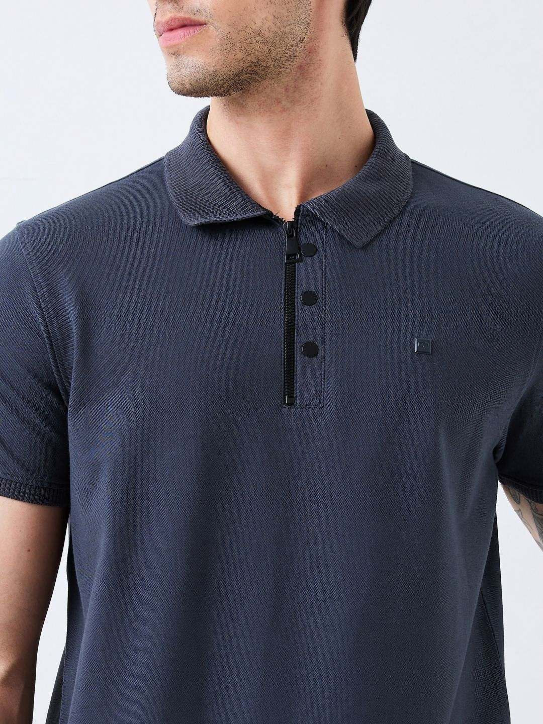 SPYKAR Men Solid Polo Collar Cotton Slim Fit T-shirt