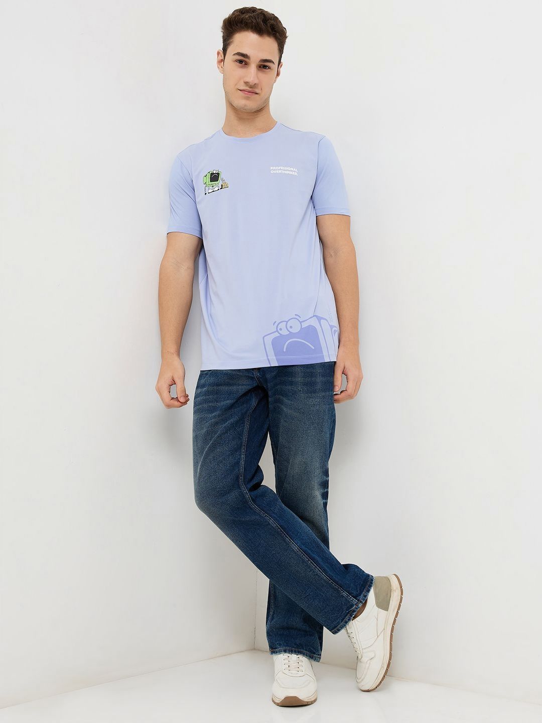 SPYKAR Men Graphic Printed Round Neck Cotton Slim Fit T-shirt