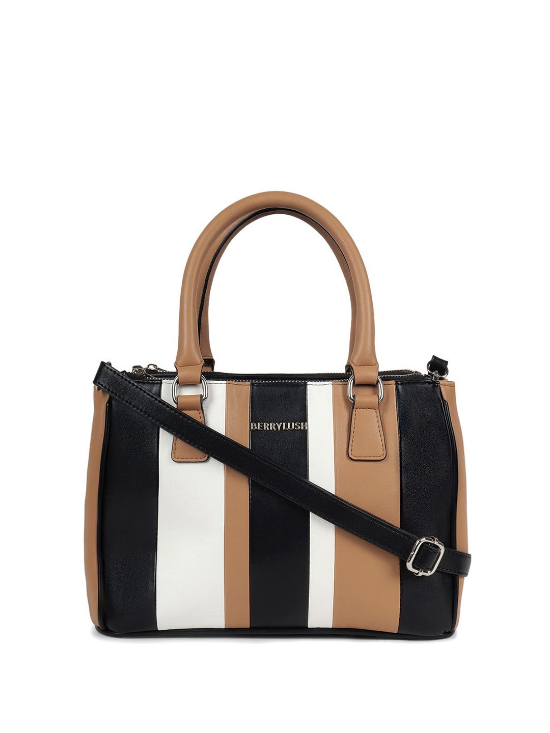 Berrylush Women Colourblocked Structured Handheld Bag