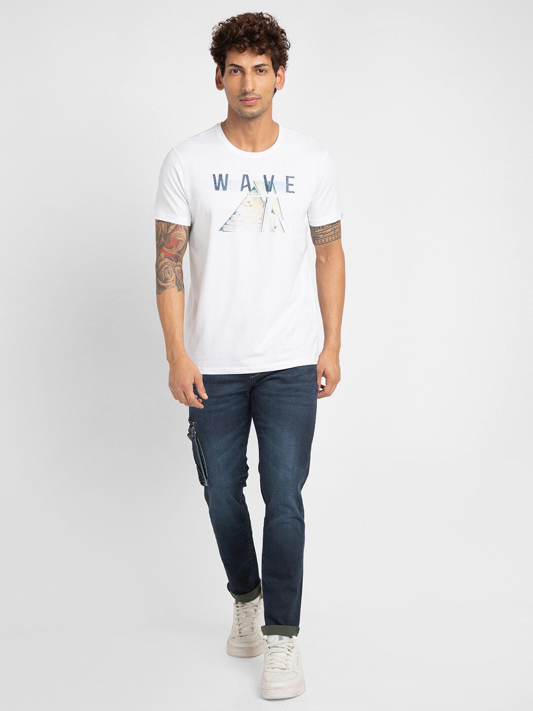 SPYKAR Typography Printed Cotton T-shirt