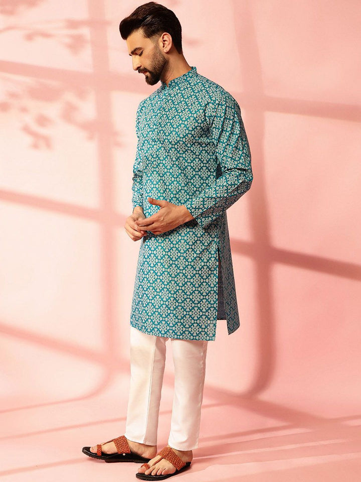 Anouk Men Floral Printed Regular Kurta with Pyjamas