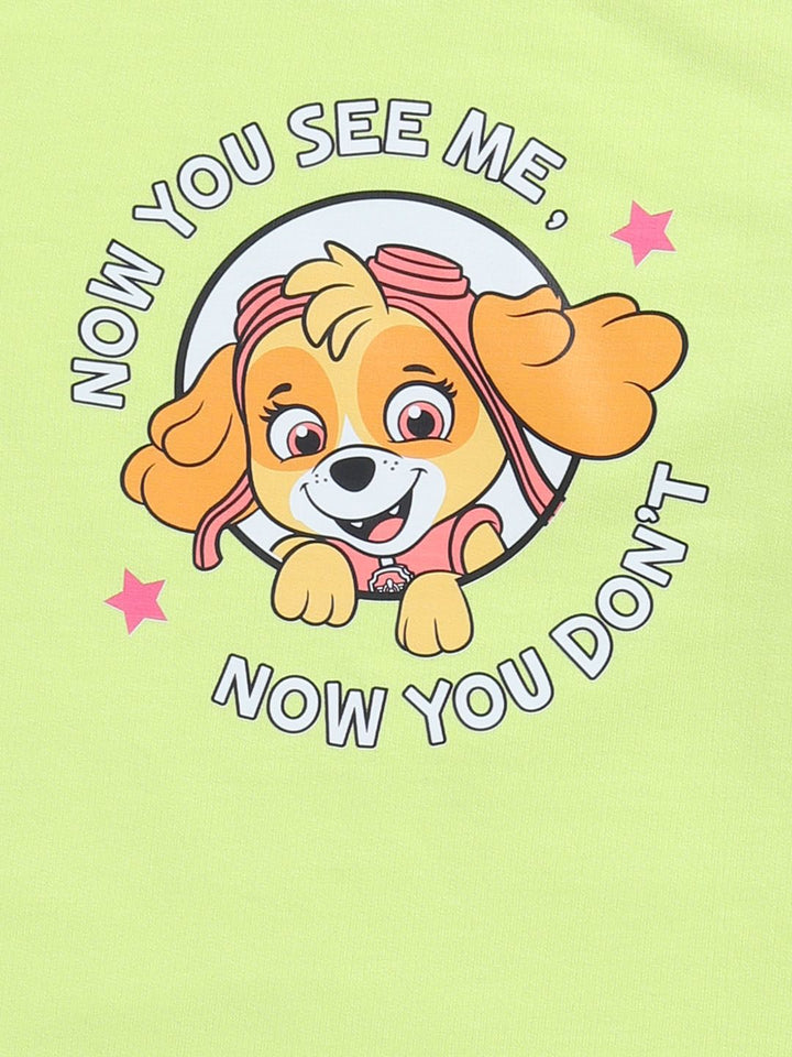 Happy Faces Girls Paw Patrol Print Pure Cotton T-shirt with Trousers