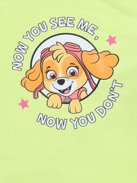 Happy Faces Girls Paw Patrol Print Pure Cotton T-shirt with Trousers