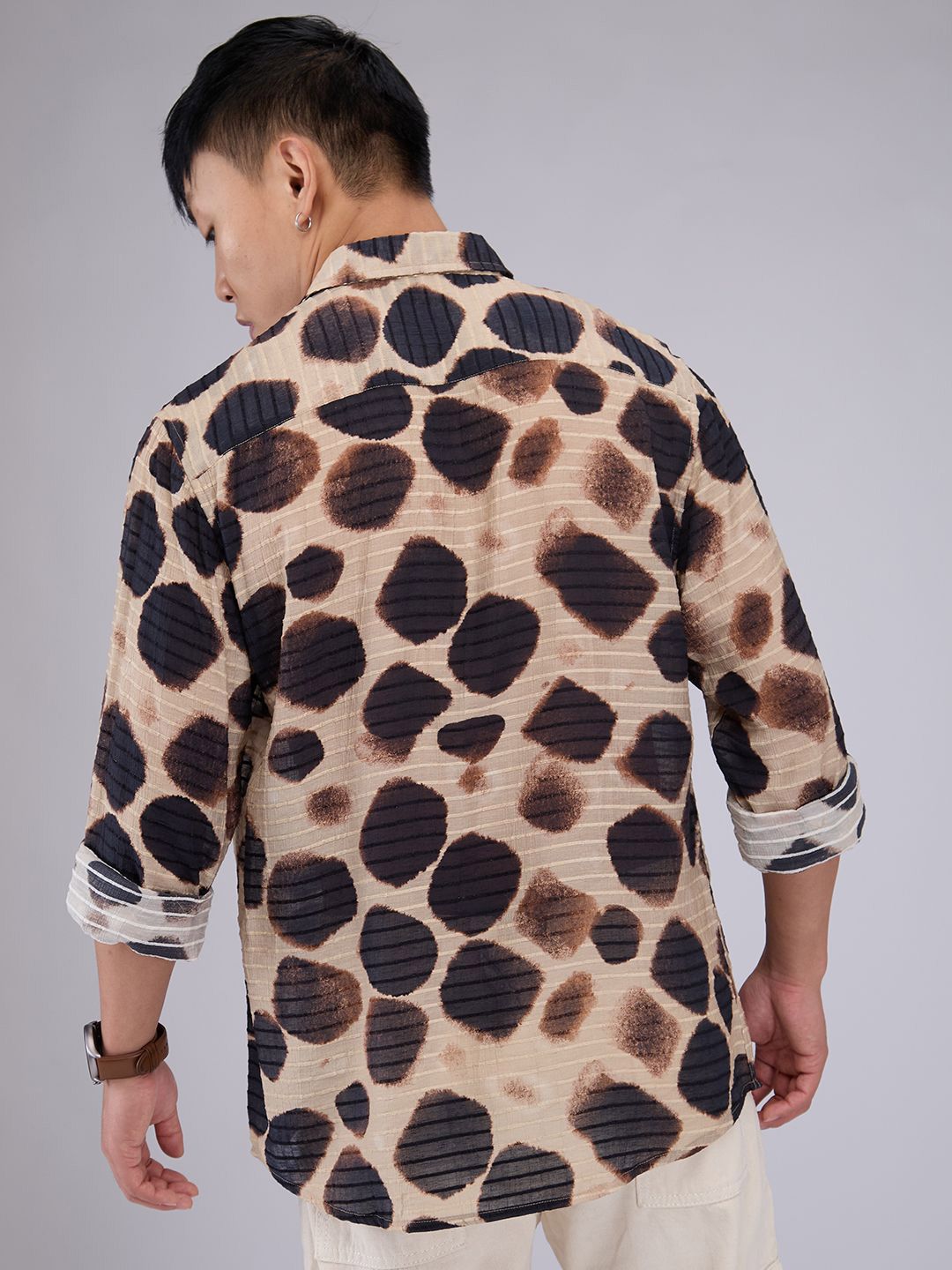 VASTRADO Men Classic Slim Fit Opaque Printed Casual Shirt