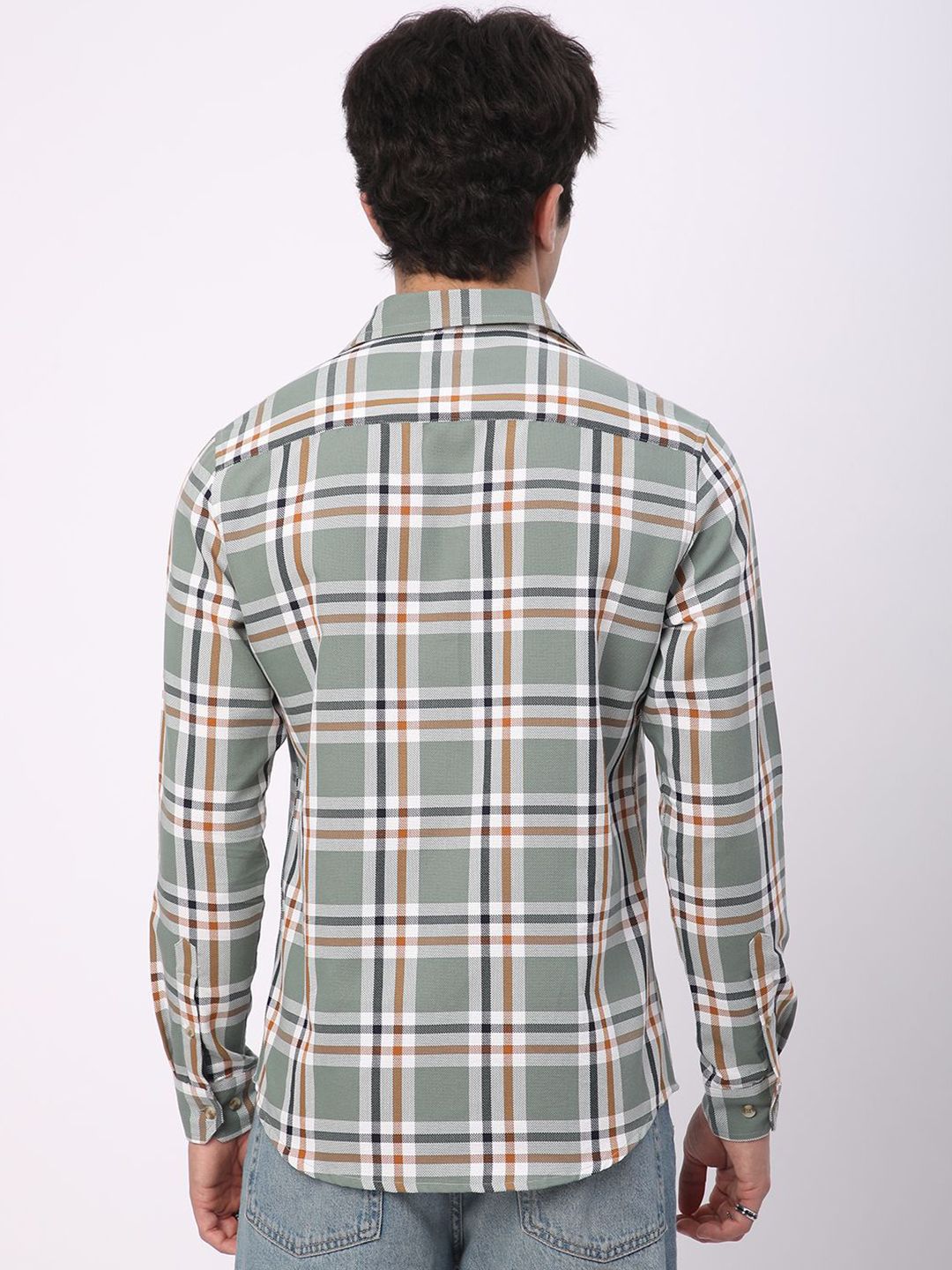 VASTRADO Men Classic Slim Fit Opaque Checked Casual Shirt