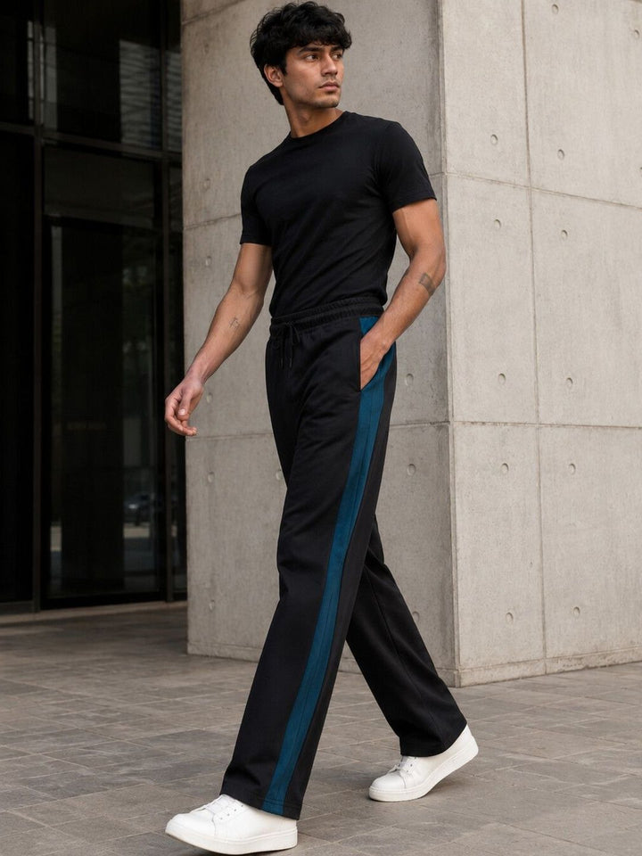 Eszett Black High-Rise Solid Joggers