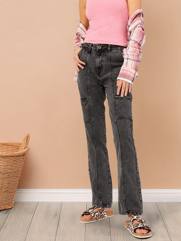 DressBerry Comfy Chic Straight Fit Pocket Detailed High-Waist Coloured Jeans