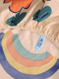 Myntra Elegant Homes Watak Kartun Pelbagai Warna 300 TC Cadar Tempat Tidur Single dengan 1 Sarung Bantal