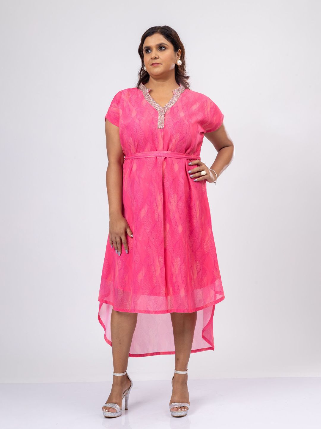 Pakaian Mamicha Wanita Mandarin Collar Satin A-Line