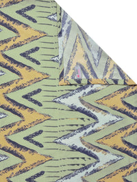 Myntra Elegant Homes Green Chevron Polycotton 300 TC King Fine Bedsheet with 2 Pillow Covers-98 x 89 inches