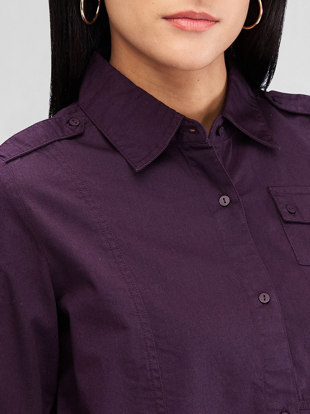 SPYKAR Women Spread Collar Solid Cotton Casual Shirt