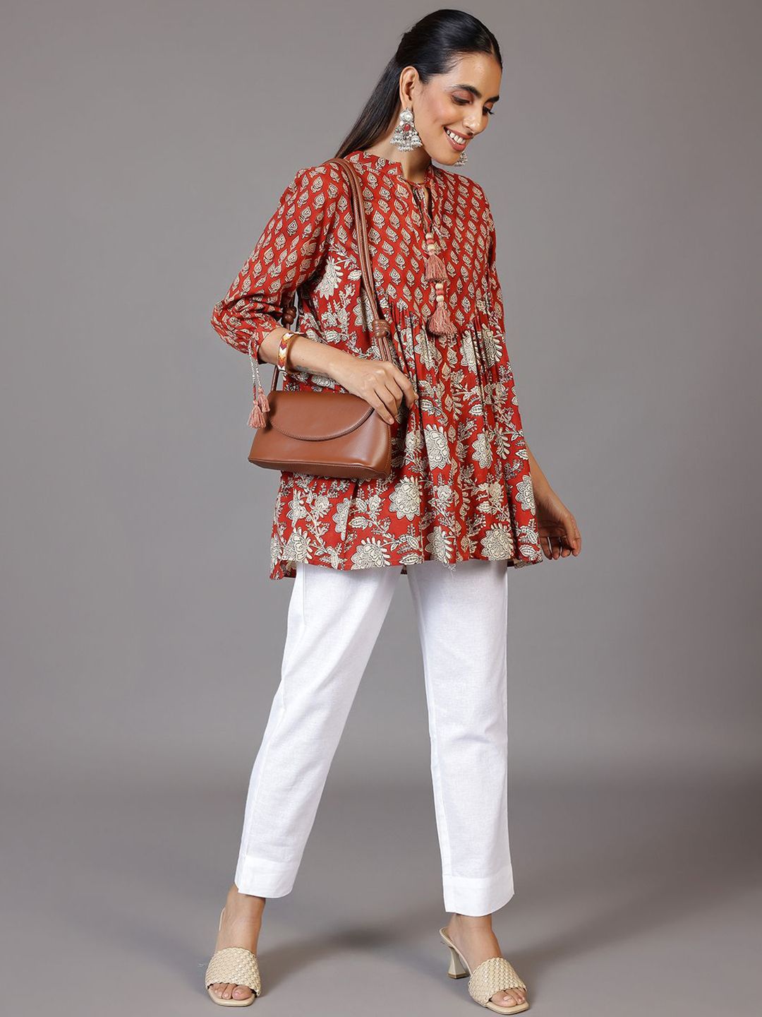 Libas Mandarin Collar Printed Ethnic Tunic