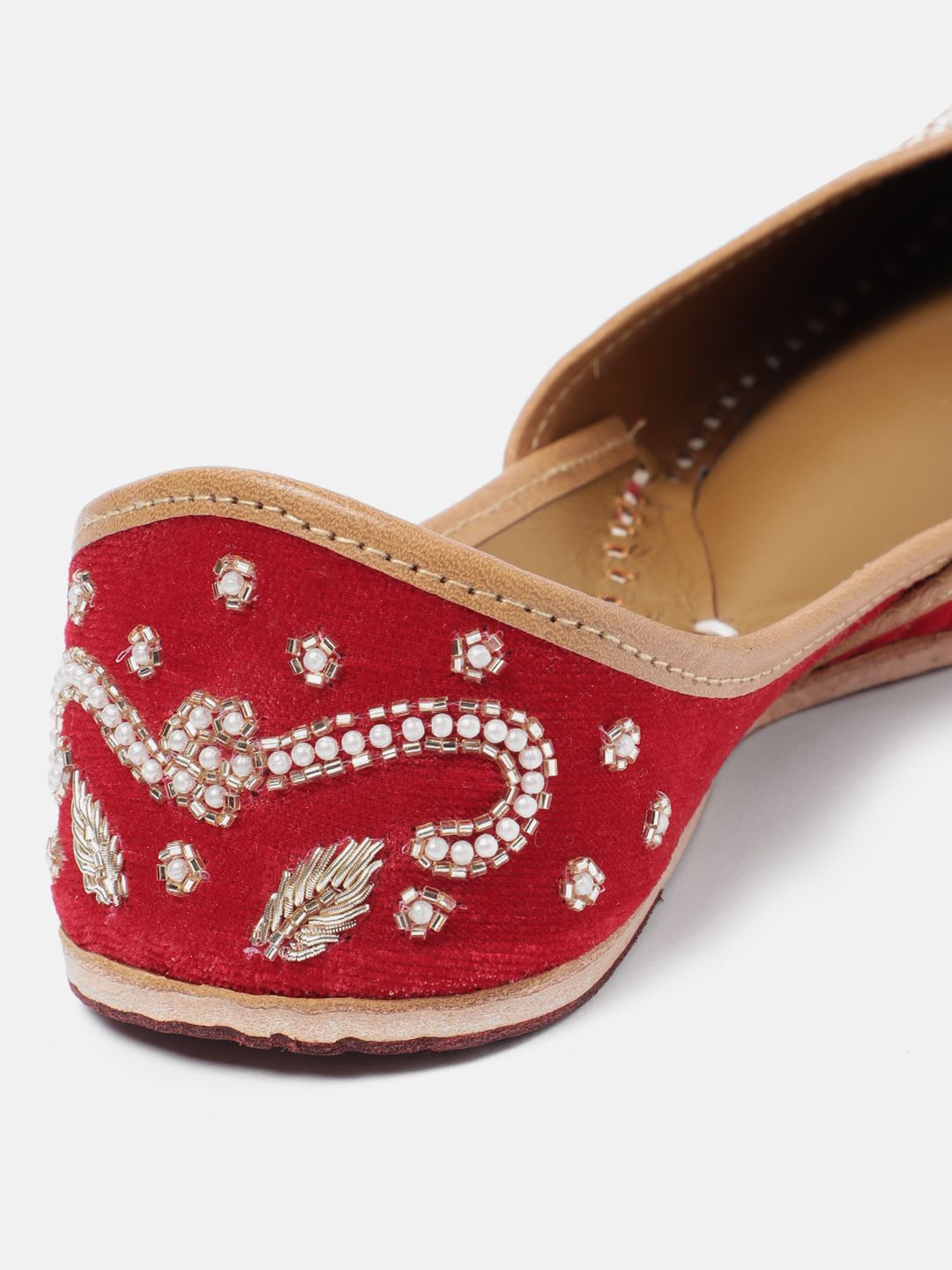 House of Pataudi Floral Embellished Mojaris