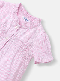 Nauti Nati Girls Yarn Dyed Cotton Checks Woven Top with Shirring Detail