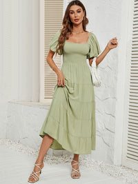 all about you Flutter Sleeve Fit & Flare Midi Dress