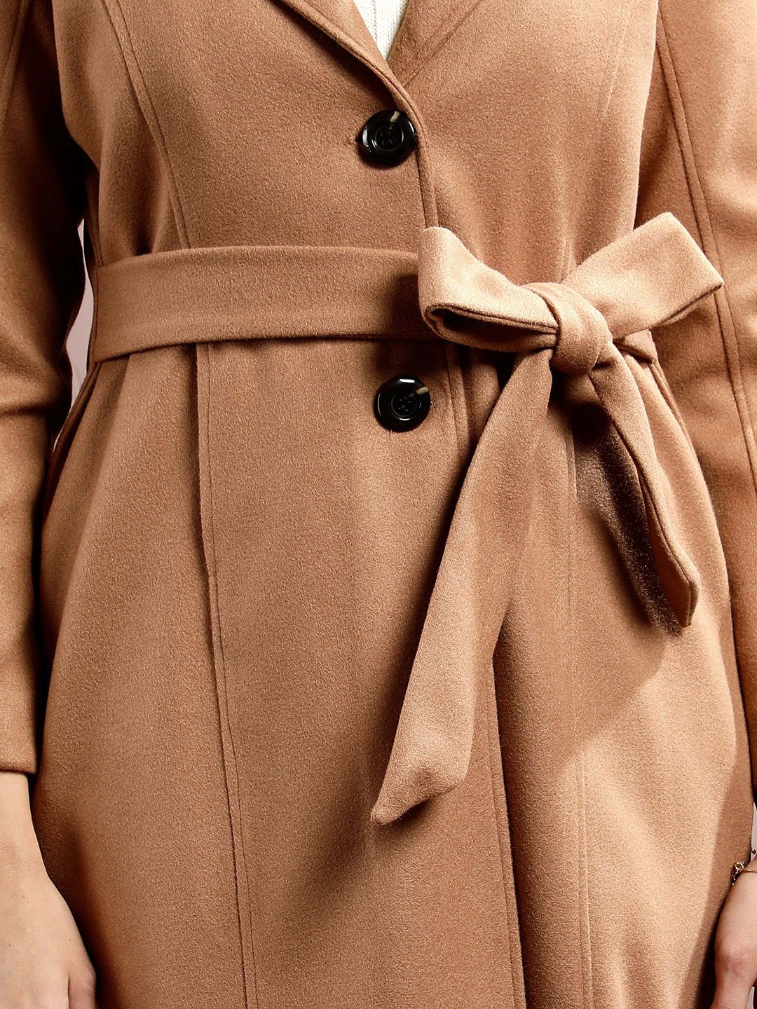 Athena Women Notched Collar Longline Overcoat