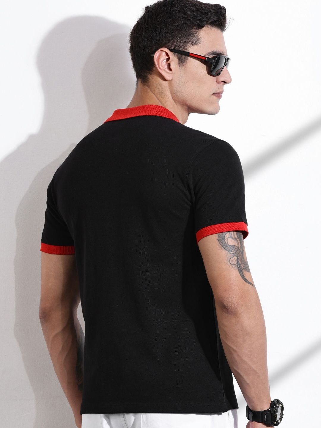 Thomas Scott Men Polo Collar Applique T-shirt