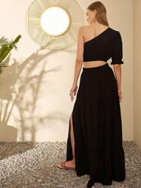 Berrylush One Shoulder Cropped Top With Maxi Skirt