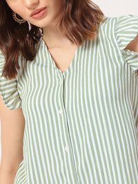 DressBerry Striped Ruffled Shirt Dess