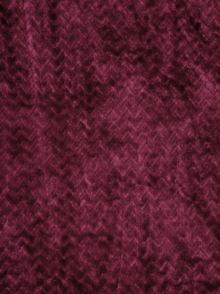 KLOTTHE Maroon Abstract 300TC Woollen Single Bedsheet & 1 Pillow Cover