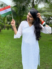 KALINI Women Pure Cotton Embroidered Straight Kurta for Holi day