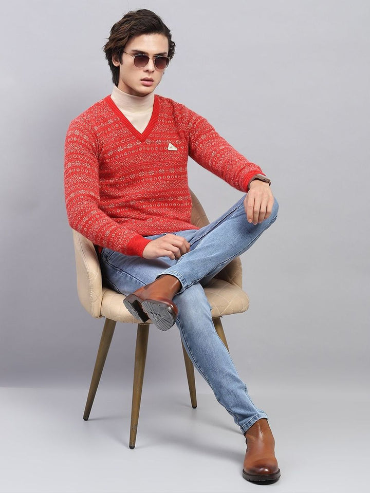 Monte Carlo Men V-Neck Woollen Pullover