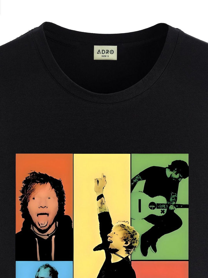 ADRO Lelaki Grafik Bercetak T-shirt Kapas Leher Bulat