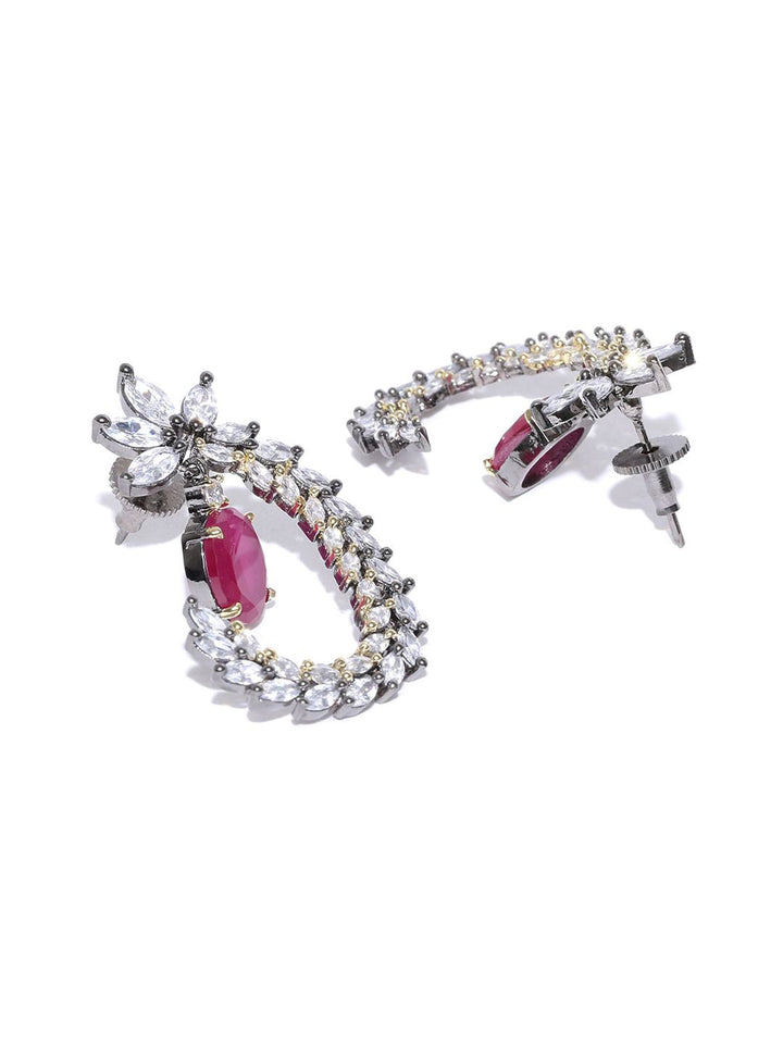 Anting-anting Drop Kontemporari Bersalut Emas Anouk Cubic Zirconia