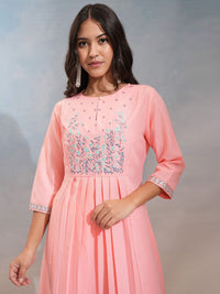 Vishudh Floral Commider Keyhole Neck A Line Kurta