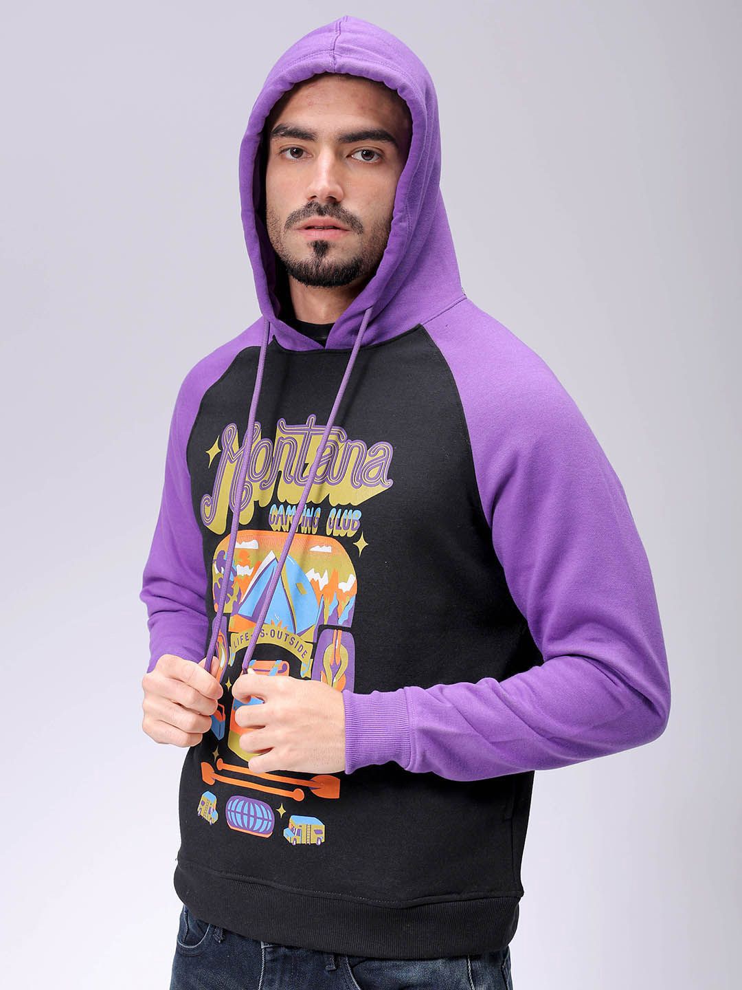 The Indian Garage Co Men Printed Hooded Sweatshirt
