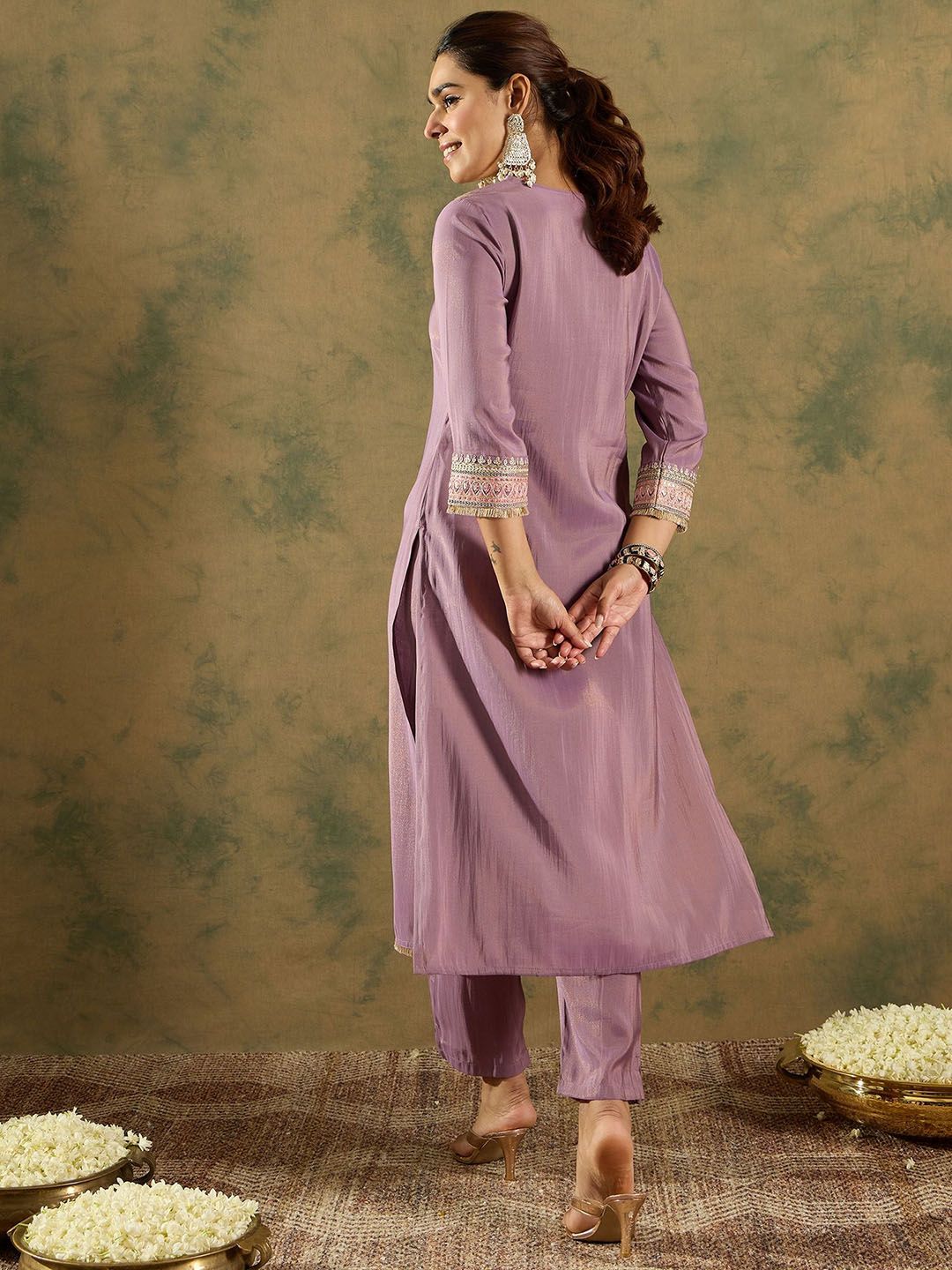 Indo Era Ethnic Motifs Embroidered Kurta With Trousers