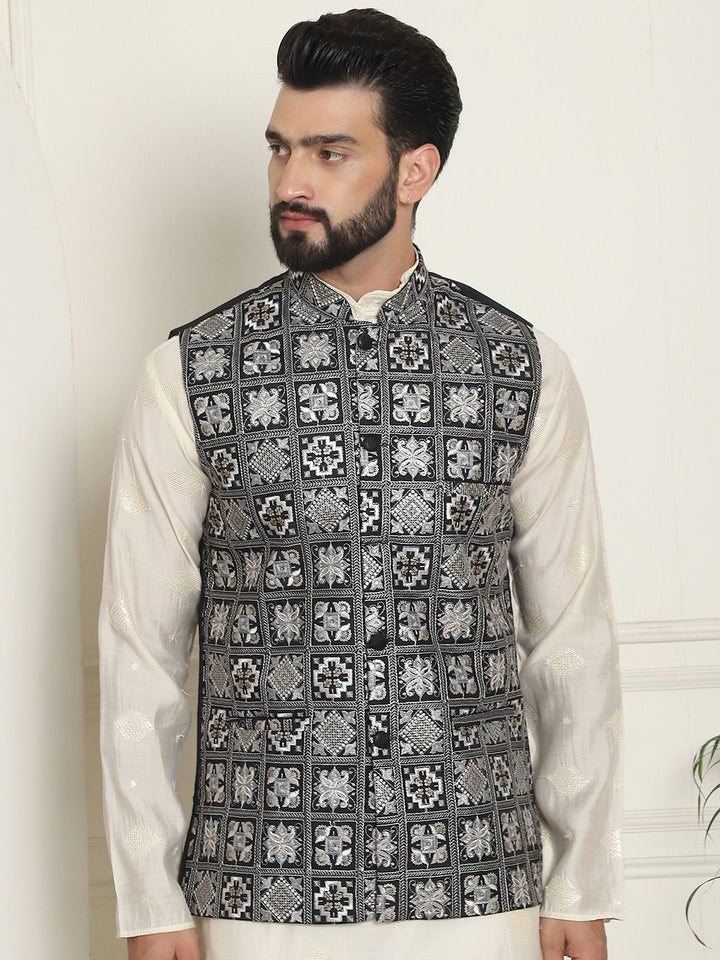 SOJANYA LUXE Jaket Nehru Kolar Mandarin Sulam Lelaki