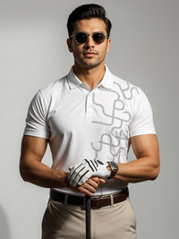 ADRO Men Off White Cotton Tshirts