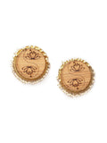 Anouk Beaded Circular Wooden Studs