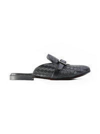 MONKSTORY Men Textured Round Toe Buckled Mules