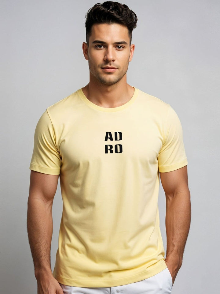 ADRO Typography Printed Short Sleeves Regular Fit T-shirt
