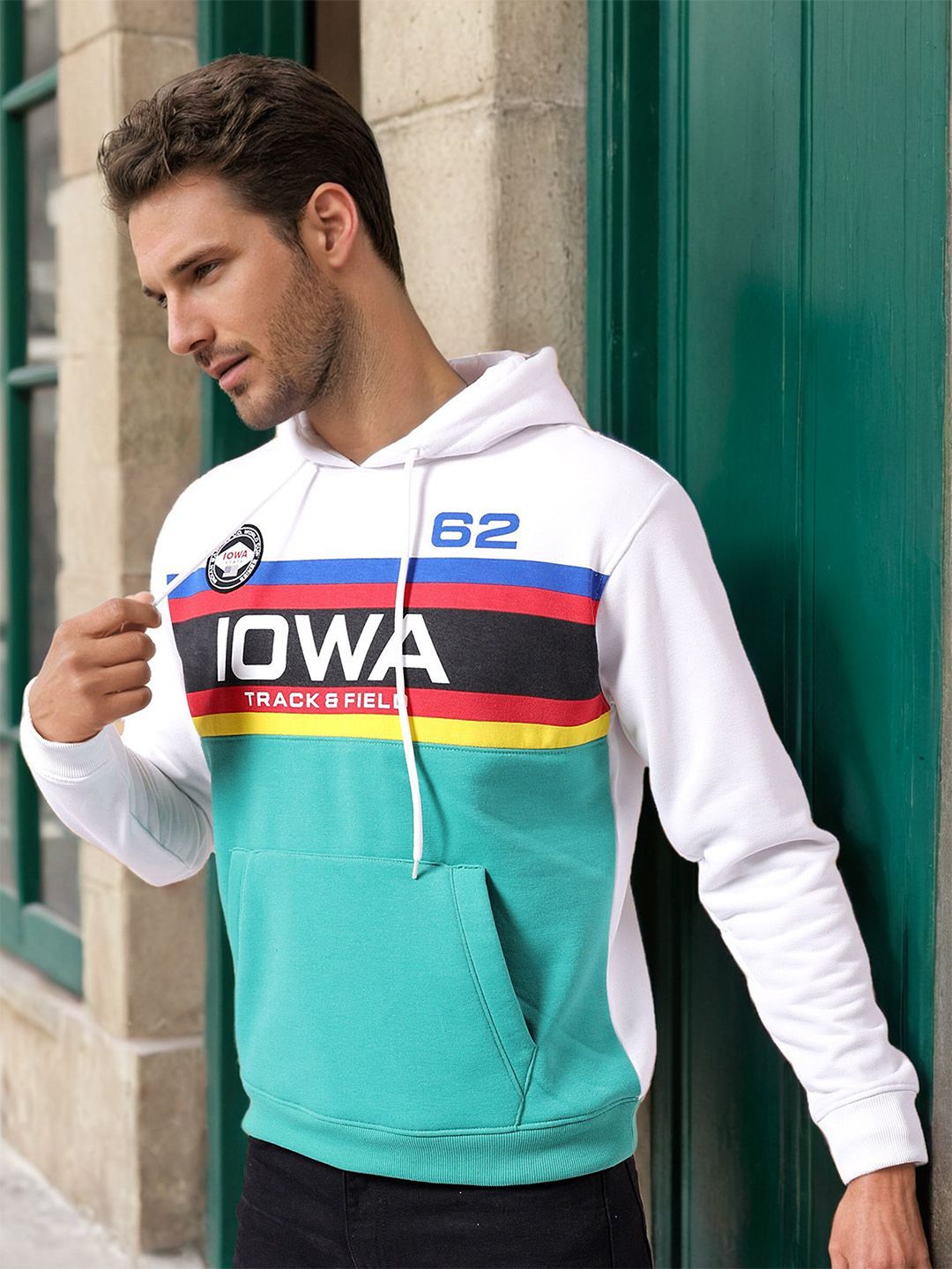 The Indian Garage Co Typography Printed Hooded Sweatshirt