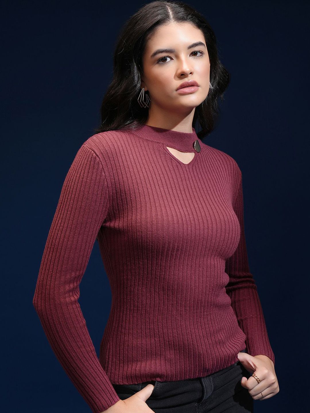 Tokyo Talkies Women Round Neck Pullover Sweater