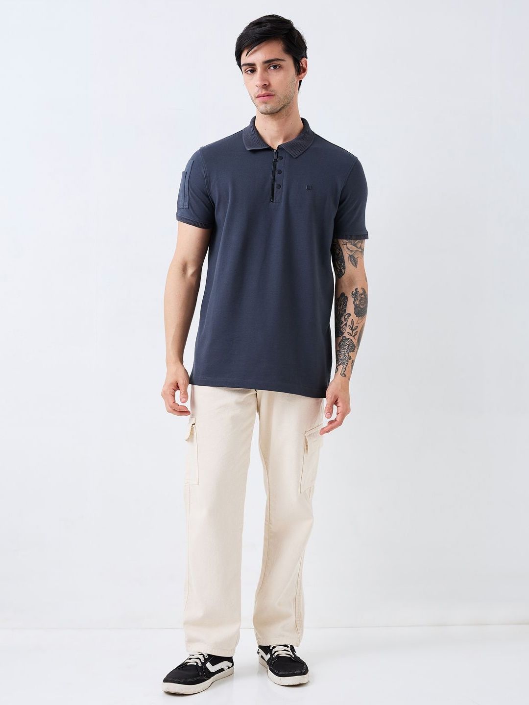 SPYKAR Men Solid Polo Collar Cotton Slim Fit T-shirt