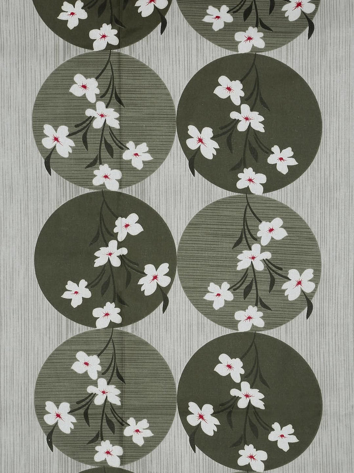 KLOTTHE Olive Floral Cotton Single Bedsheets