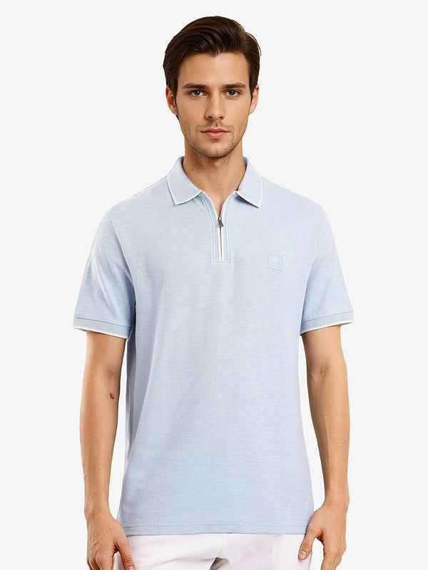 RARE RABBIT Men Solid Polo Collar Cotton T-shirt
