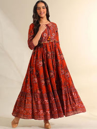 Mamicha Floral Print Fit & Flare Maxi Dress