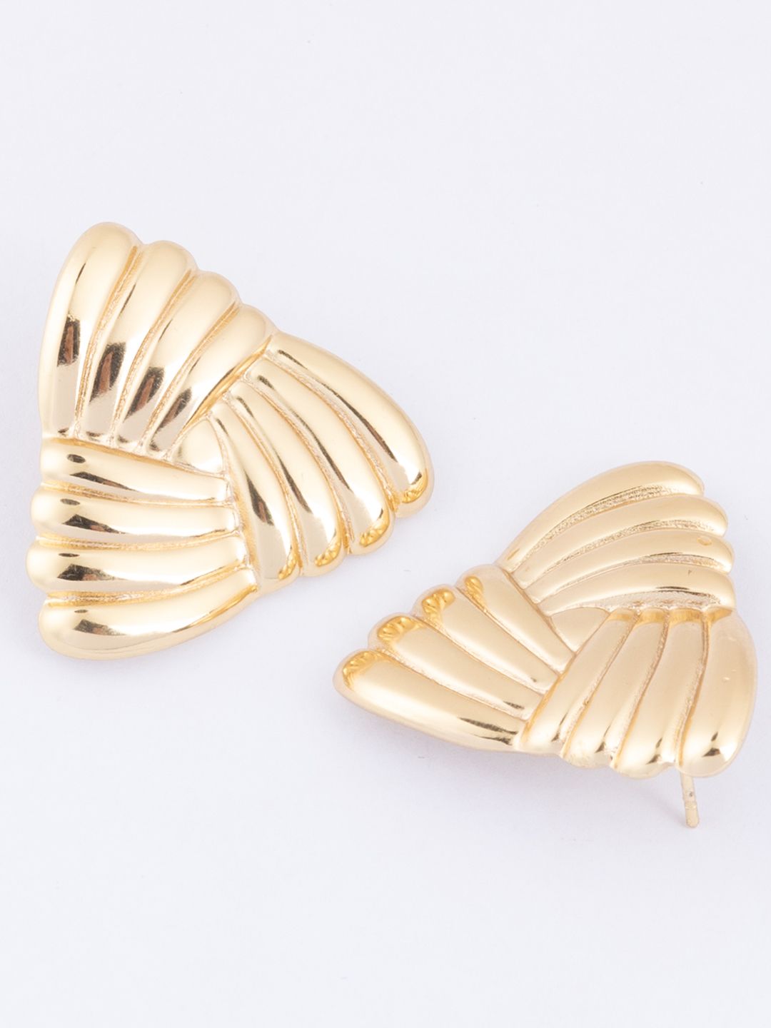 VOGUE PANASH Stainless Steel 18K Gold Plated Contemporary Drop Studs
