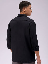 The Indian Garage Co Men Relaxed Fit Solid Dobby Textured Resortwear Shirt