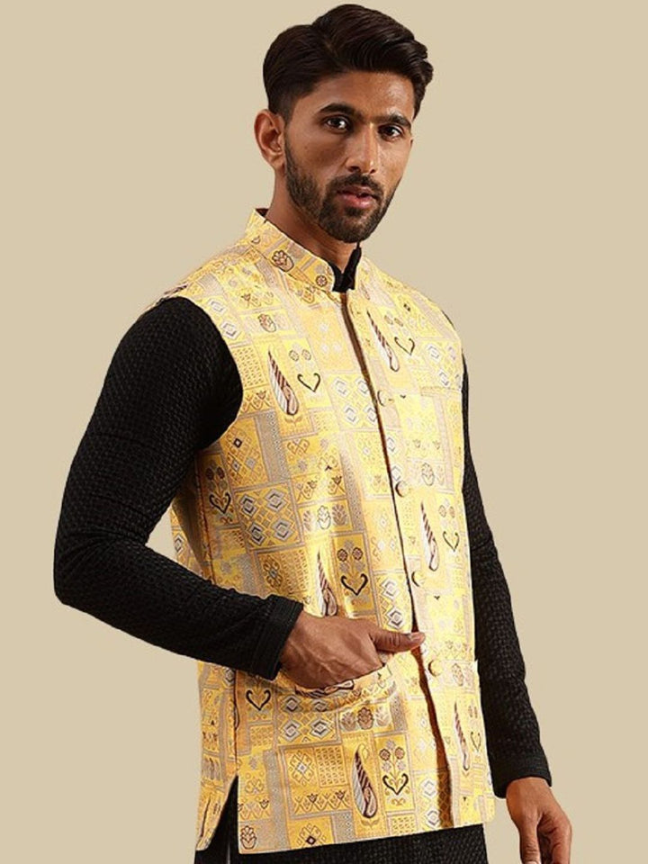 SOJANYA Jaket Nehru Design Brocade Geometrik