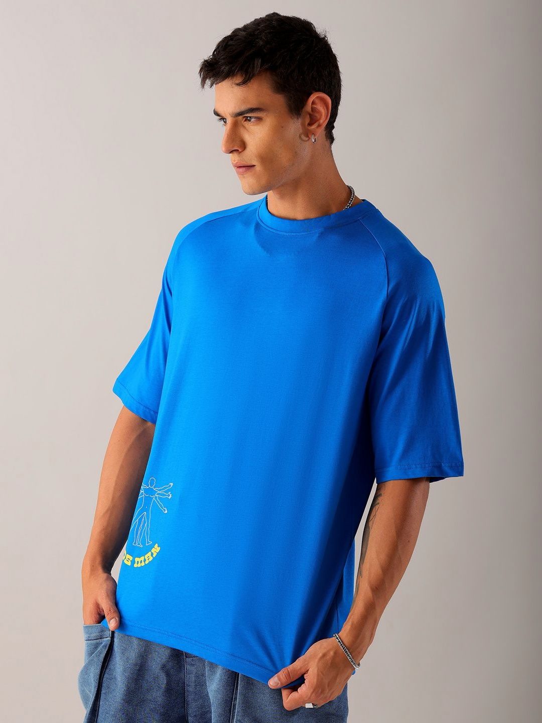 The Indian Garage Co Men Pure Cotton Printed Applique T-shirt