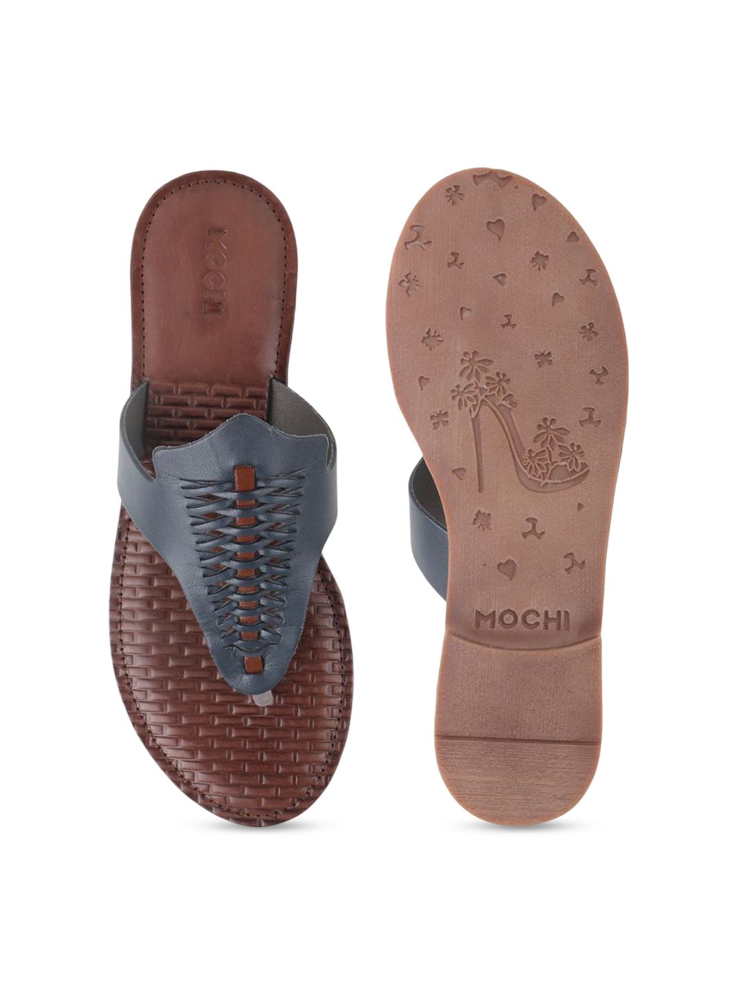 Mochi Printed Leather Wedge with Laser Cuts