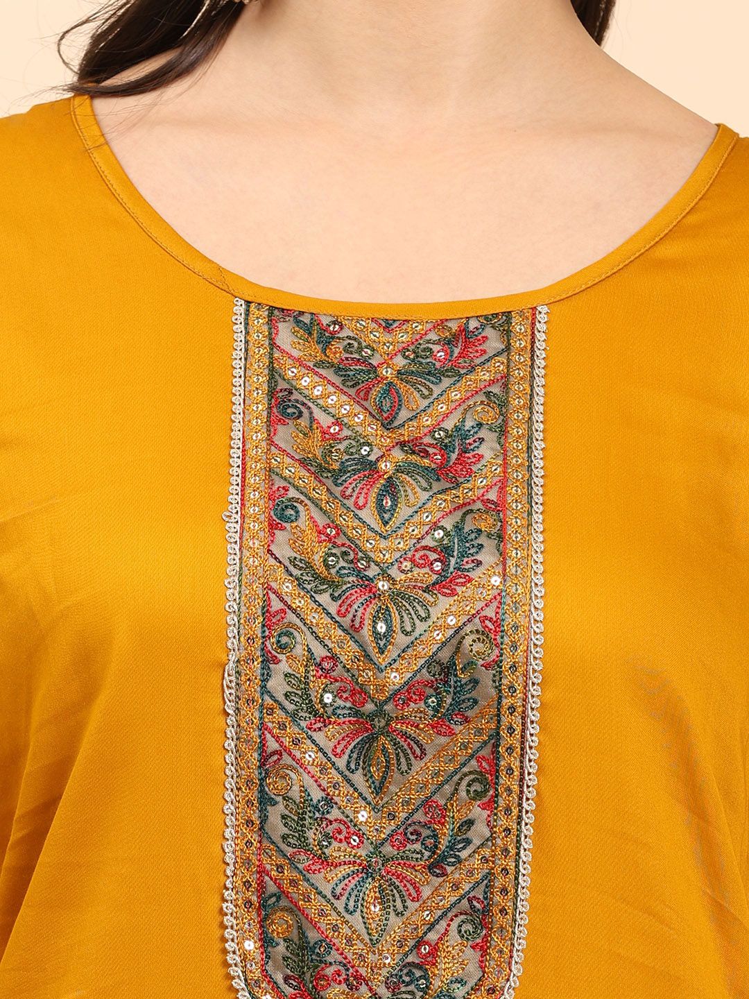 Mamicha Women Embroidered Regular Pure Cotton Kurta with Palazzos & With Dupatta